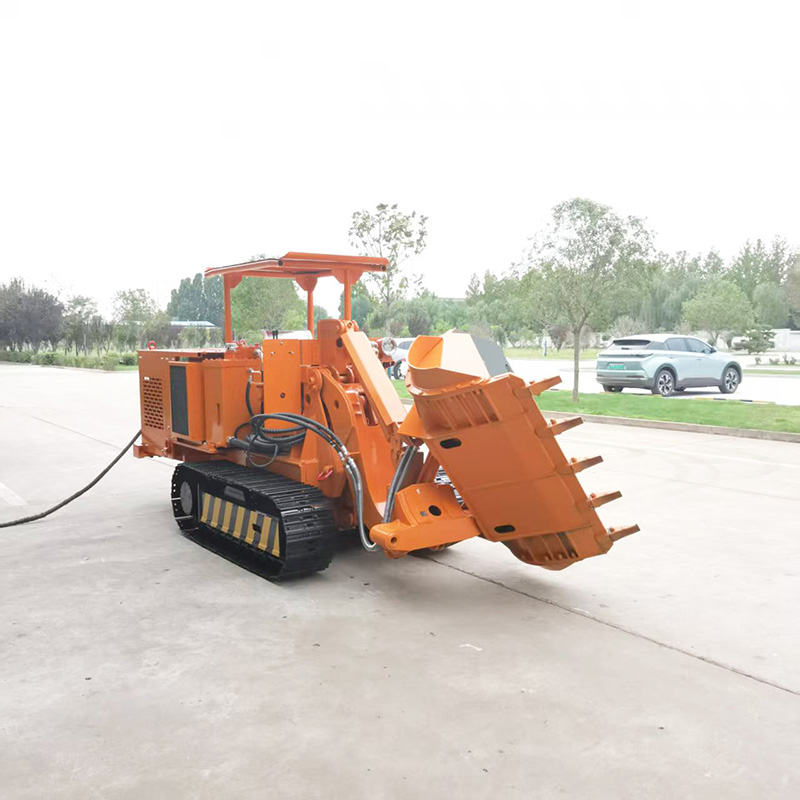 Cargador de rocas de gran capacidad con volquete lateral