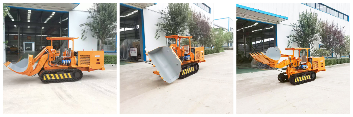 Cargador de rocas de descarga lateral mediana