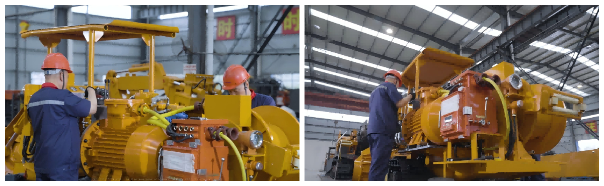 Cargador de rocas de descarga lateral eficiente